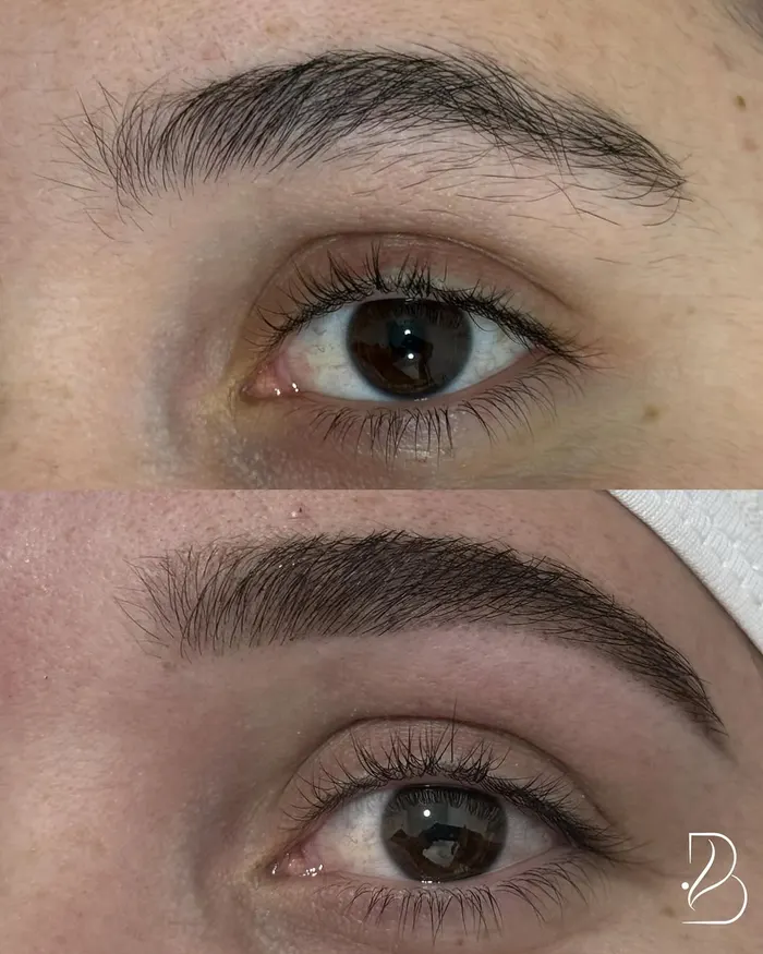 Eyebrow design before and after
